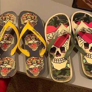 Ed hardy men’s flip flops